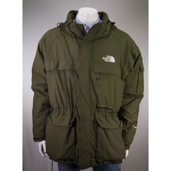 North Face Men's Green Parka Down Puffer Jacket Hyvent Hooded XL - Picture 2 of 9